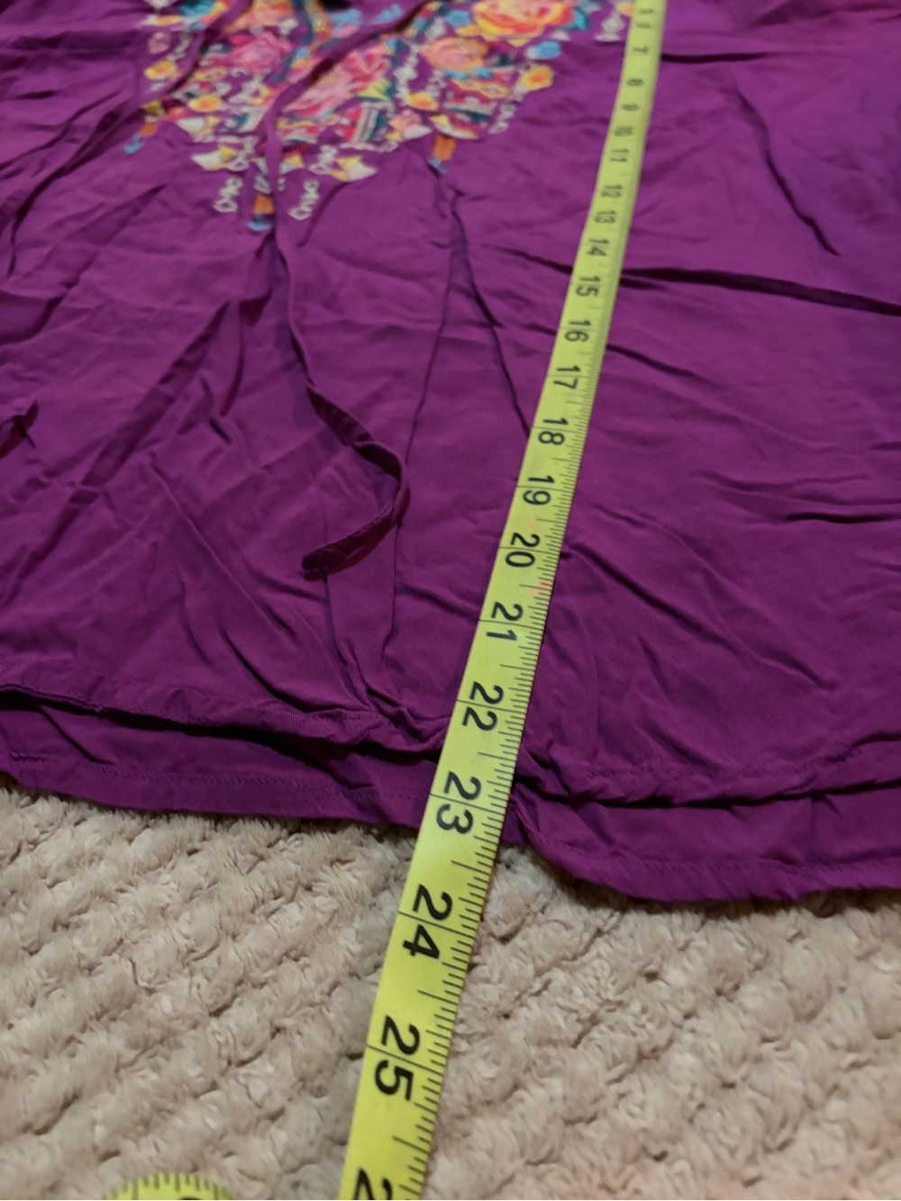 Sundance Vibrant Purple Floral Embroidered Peasant Blouse - Picture 3 of 6